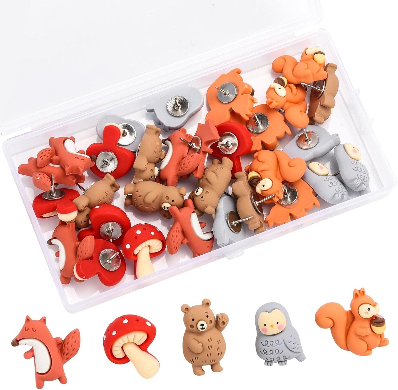 30 pcs animal thumb tacks push pins for cork and bulletin boards